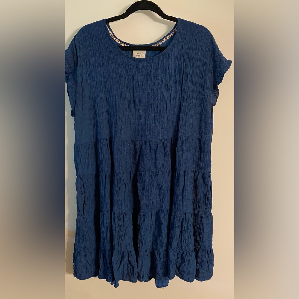 Textured Blue  Knox Rose XL Dress